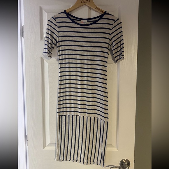 Striped Blue and White Dress - Picture 1 of 2